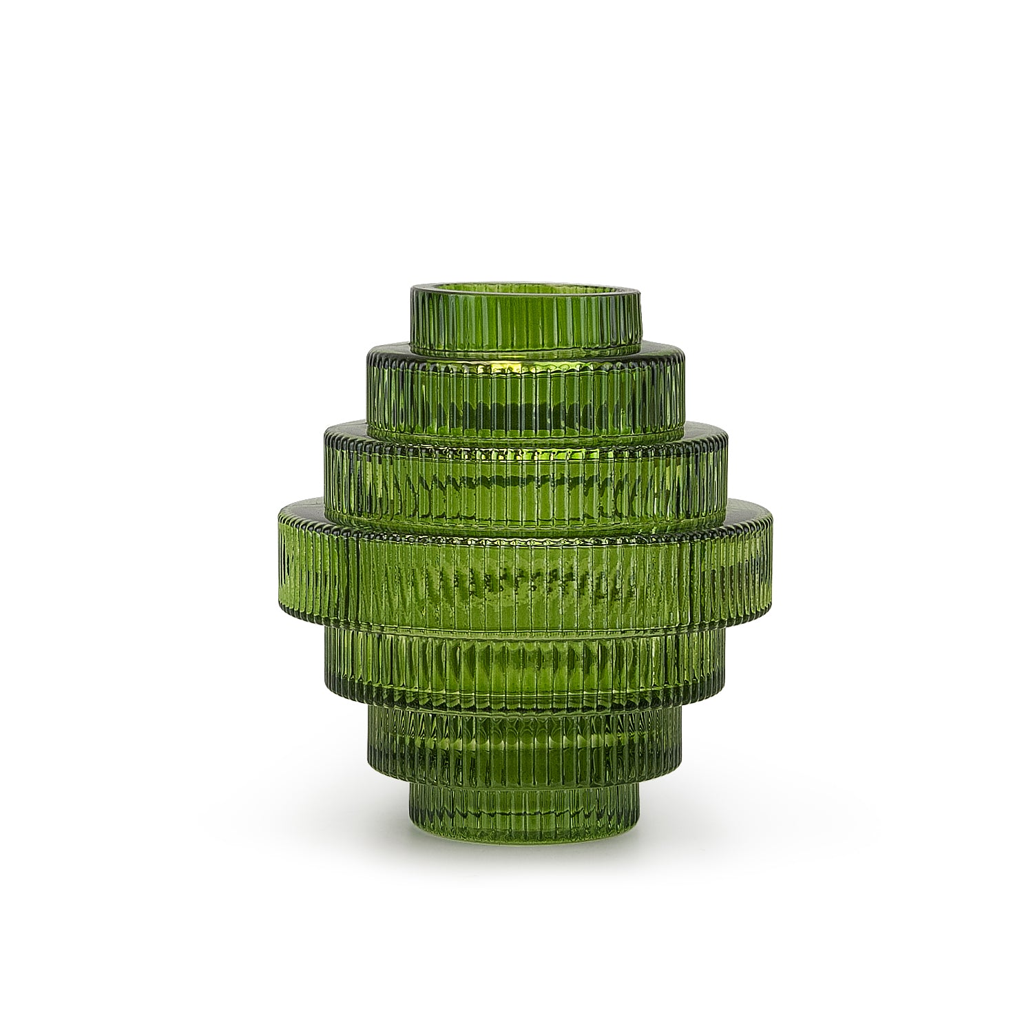 Galore Home Layered Glass vaso vetro grande verde