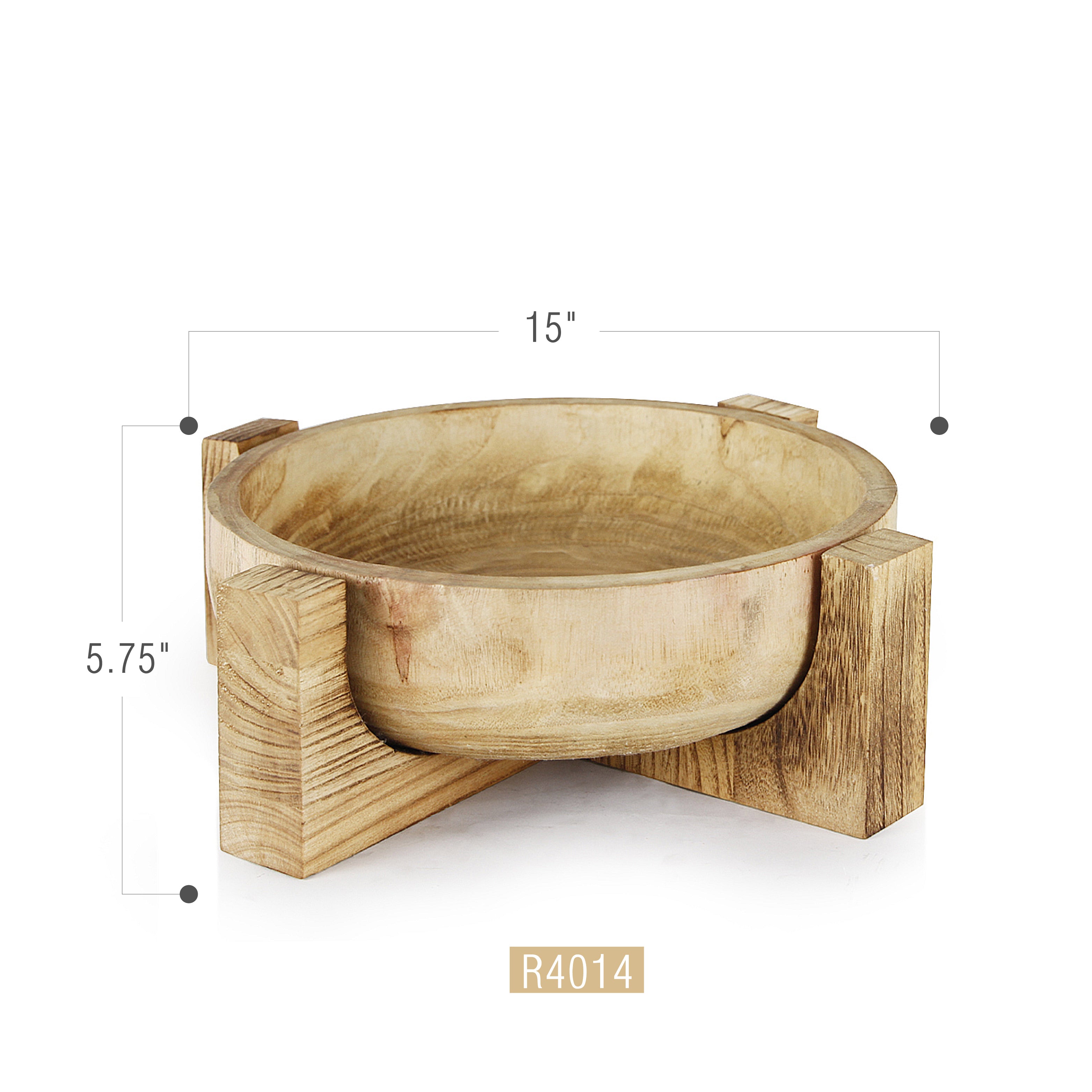 Galore Home Moda ciotola legno naturale con base
